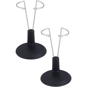 jojofuny Doll Stands for 8- inch Dolls, 2pcs Black Action Figure Stand Portable Fashion Dolls Organizer Display Bracket Doll Holder for Home Decoration, 25cm