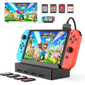 قارئ بطاقات ألعاب RREAKA Switch، نسخة مطورة من محول ألعاب متعدد التبديل، 4 بطاقات قراءة سريعة لمحولات التبديل لنينتندو سويتش/سويتش OLED in Kuwait