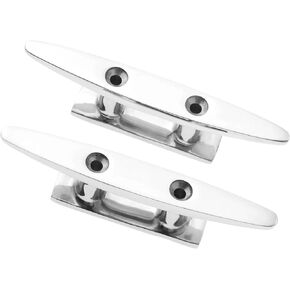 DRELD 2Pcs Boat Cleat Open Base Boat Cleat 4-Inch, Dock Cleat Stainless Steel Boat Marine Grade Mooring Accessories