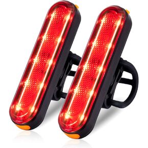 TANMORT Bike Tail Lights USB Rechargeable, Ultra Bright 120 Lumens Powerful 10 LEDs Rear Bicycle Light, IP64 Waterproof Dustproof, 7 Light Mode Options, Cycling Safety Warning Flashlight 2 Pack