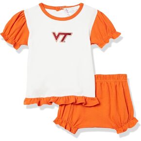 مجموعة بلومر للفتيات من Two Feet Ahead NCAA Virginia Tech Hokies Girls، برتقالي، 18 شهرًا in Kuwait