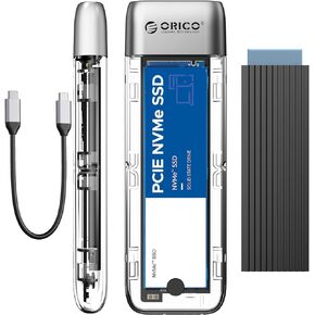 ORICO M.2 NVMe SATA SSD Enclosure, Tool-Free USB 3.2 Type-C 10Gbps to M.2 SSD Enclosure for SATA/NVMe M.2(M-Key/B+M-Key) SSD Support 2230/2242/2260/2280, Up to 4TB-TXM2M