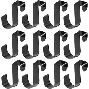 Biaungdo 6 Pcs Over The Cabinet Door Hooks, Black Stainless Steel Hanger Hook Organizer Holder Back Door Hanger Single Hanging Hooks for Over The Door, Kitchen, Christmas, Wreath, Clothes