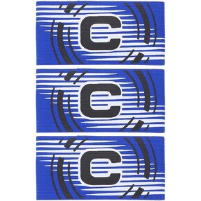 LUOZZY 3pcs Soccer Captain Armband Adjustable Football Basketball Player Armband Team Leader Armlets Elastic Arm Bands, Blue