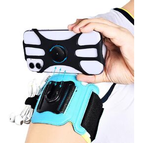 MOVOYEE Phone Holder for Running Armband Cell Phone Holder iPhone 11 12 13 14 15 Pro Max Xs Xr X 8 7 6 Plus Mini Galaxy Ultra Note,360° Rotatable Gym Exercise Workout Hiking Wrist Sport Bike Arm Band