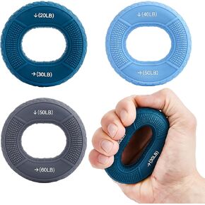 Hand Grip Strengthener, Grip Strength Trainer, Fingers Exerciser - Silicone Rings for Muscle Training Sports Rock Climbing Finger Rehabilitation Training,Hand & Wrist Muscles Trainer Stress Relief,5 Resistance Levels(3 PCS)