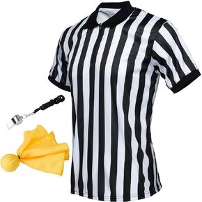 Murray Sporting Goods Referee Shirt Bundle Kit - Referee Shirt, Flag & Whistle | Perfect Halloween Costume