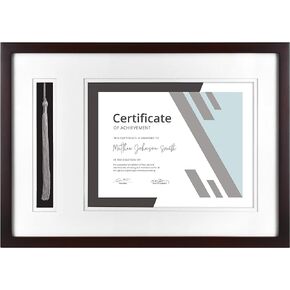 MCS, Black Graduation Diploma and Tassel Frame, 18.25x13 Inch Overall Size