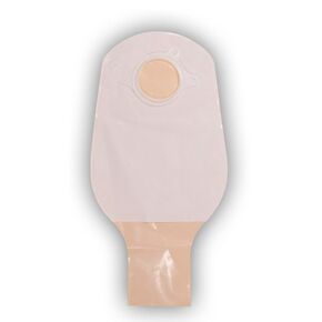 ConvaTec 401512 Natura 12" Two-Piece Drainable Pouch with 1-Sided Comfort Panel, Tail Clip, Transparent, 1-3/4" Flange, Pack of 10