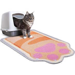 Cat Litter Mat Large Cat Litter Mat Litter Trapping Mat Non-Slip Cat Litter Box Mat Soft Kitty Litter Mat Durbable Cat Mats for Litter Cute Cat Food Mat Easy to Clean