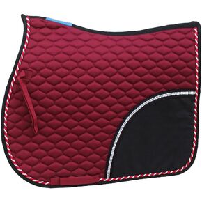 Professional Equine Horse Cotton All Purpose Show Quilted English Saddle PAD Trail Burgundy 72F31