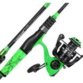 One Bass Fishing Rod and Reel Combo, Spinning Combo with SuperPolymer Handle