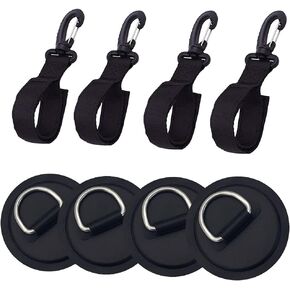 4 Pieces Kayak Paddle Holder Kayak Paddle Clip Kayak Paddle Storage Clip Kayak Paddle Keeper Include 4 Pieces D-Ring Patch for Kayak PVC Inflatable Boat Paddle Board