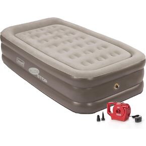 Coleman SupportRest Double-High 18" Twin Air Mattress | Indoor and Outdoor Raised Airbed with 120V Rechargeable Air Pump | Blow Up Air Mattress for Camping