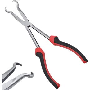 QISF 11Inch Long Spark Plug Removal Pliers, Spark Plug Wire Removal Plier Spark Boot Removal Reach Ring Nose Hose Grip Pliers for Car