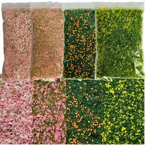 Cayway 4 Color Colorful Tree Powder Model Tree Tufted for DIY Miniature Lowland Model Shrub Bushy Tuft Architecture Building Model Railway Fairy Garden Diorama Scenery
