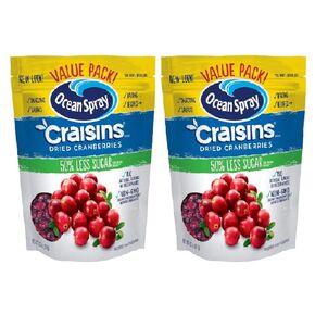 Ocean Spray Craisins Dried Cranberries, Reduced Sugar, 20 Ounce Value Pack (2 Count of 20 Ounce)