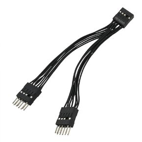 Ruiwaer Black 9-Pin High-Definition Audio Expansion Line 10cm Motherboard Audio 1 Female to 2 Male Splitter Cable Lead Wire