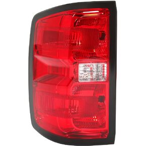 HECASA Tail Light Compatible with 2014-2018 Chevy Silverado 1500 2500 3500 HD GMC Sierra 3500 HD Dually Models Replacement for GM2800261 Tail Lamp Driver Side - Red Lens Chrome Housing