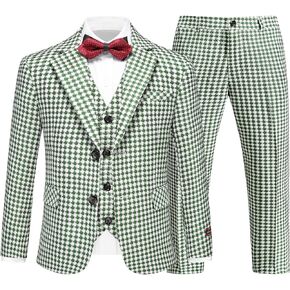 Lamgool الأولاد الدعاوى 3 قطعة سليم صالح Houndstooth سترة سهرة بانت للأطفال حفلة موسيقية الزفاف فستان رسمي دعوى مجموعة 4-16Y
