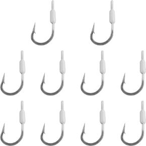 WHYHKJ 10PCS Yellowtail Snapper Clip Head Hooks Bag Fishing Supplies Fish Hook Fishing Gear with Barbed High Carbon Steel and Lead Blocks Suitable for Freshwater and Saltwater Fishing Green/White