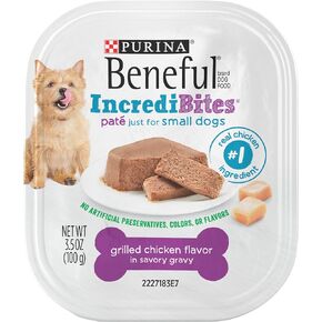 Beneful IncrediBites Pate Wet Dog Food for Small Dogs Grilled Chicken Flavor in a Savory Gravy - (Pack of 12) 3.5 oz. Cans in Kuwait