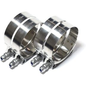TenkeAuto Universal T Bolt Clamp Range 47mm to 53mm 304 Stainless Steel High PSI Pipe/Turbo/Intercooler For ID Hose (47mm-53mm 4 Pack)
