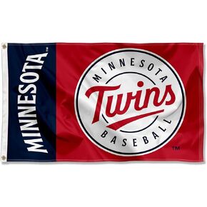 Minnesota Twins Corporate Circle Logo 3x5 Foot Grommet Banner Flag