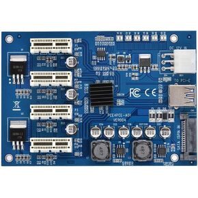 PCI-E 1 to 4 Adapter Card,ASHATA PCI-E 1X to 4X PCIe USB3.0 Converter Extender Adapter Card Expansion Kit for Windows Systems,for Linux/MAC