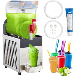 Commercial Slushy Machine 12L X 2, Garvee 6.4 Gals Margarita Machine, 500W Frozen Drink Machine, Food-Grade PC Tanks & Stainless Steel, for Restaurants Bars Pool Parties