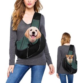 Pet Carrier Sling, Puppy Dog Sling Hands-Free, Pet Carrier Sling Bag for Small Dog, Dog Sling Bag 15 lbs for Travel Outdoor Parties Hiking Riding Travelling