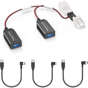 Naponal GPS DashCam Power Adapter,(10Pin Type C Connector)Mirror Camera Radar Charger Station GPS Dash Cam Charger Cable for Select JEEP Cherokee,Dodge Ram,Chrysler Pacifca,Connects to Rearview Mirror