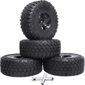 Height 4.72 inches (120mm) 1/10 Short Course Truck Tires and Wheel Rims 12mm Hex with Foam Inserts for for All Terrain, Set of 4 (Style B)
