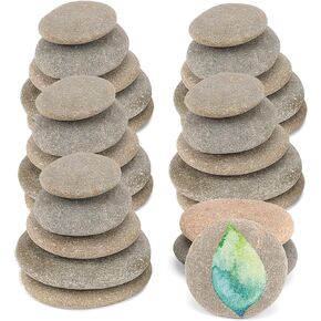 MANCHAP 30 PCS 2-3 Inches Painting River Rocks, Large Rock Painting Stones Bulk , Flat River Rocks for DIY Project, Gray