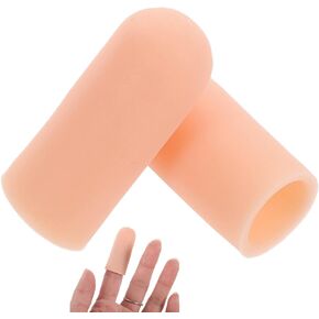 Finger Cots Silicone Finger Protector, Skin Color Finger Cover Finger Sleeves for Protecting Finger Cracked/ / 1Pair (1.3 * 4cm)
