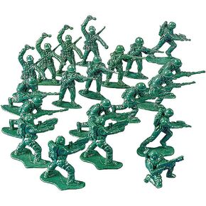 Classic Green Army Men Toys - Bulk set of 100 Soldiers, Variety of Poses and Free Standing Base