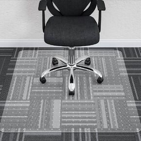 HOMEK Office Chair Mat for Low Pile Carpeted Floors - 48" x 48" Clear Carpet Chair Mats for Home & Office, Studded Floor Mat for Office Chair on Carpet