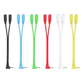 ExcelValley - Right Angle Mono Splitter Y Patch Cables - TS 3.5mm 1/8" Eurorack Synth Synthesizer [10-Pack]