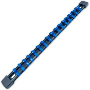 1/2-Inch Drive ABS Socket Organizer, Heavy Duty Socket Racks, Socket Holder Kit 1/2-Inch x 12 Clips Premium Quality Socket Clip Rail Holder(1/2-Black)