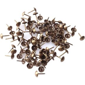 Sowaka 100 Pcs Antique Upholstery Nails Bronze Decorative Furniture Pins Kits Thumb Tacks Push Pins for Furniture Sofa Decorative Brass Nail Pins