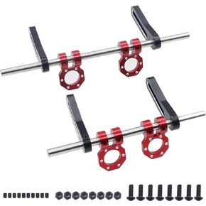 Adjustable 1/10 RC Bumper Mount Aluminum Alloy Front & Rear Bumper with RC Trailer Tow Shackles D-Ring for TRX4 TRX6 Axial SCX10 Element Enduro Gen7 Gen8 1/10 RC Crawler Car