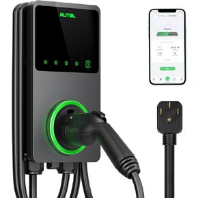 Autel MaxiCharger Home Smart Electric Vehicle (EV) Charger, 40 Amp Level 2 Wi-Fi and Bluetooth Enabled EVSE, Indoor/Outdoor Car Charging Station, with in-Body Holster and 25-Foot Cable（14-50 Plug）