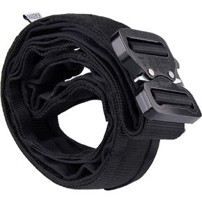 Tactical Belts for Men Military Style Hiking Rigger 1.5" Nylon Web Work Belt with Heavy Duty Quick Release Metal Buckle Black