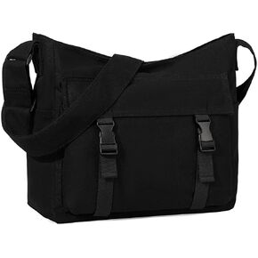Canvas Messenger Bag,Lightweight Large Casual Crossbody Shoulder Hobo Bag for Women Men Work/Travel/College
