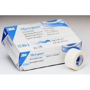 3M 1530-1 - Micropore 1Inch Surgical/Medical Tape - Case of 120 Rolls (12 per Box, 10 Boxes per Case) by 3M
