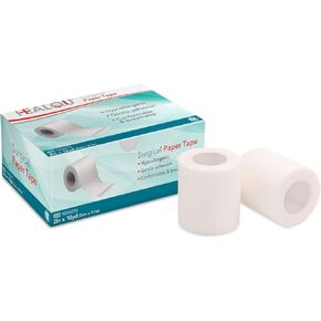 HEALQU Medical Adhesive Paper Tape for Wound Care, Surgical Tubing, First Aid Supplies and Labeling Packages - 2" x 10 Yards Box of 6 Rolls - Conformable Breathable Microporous White Tape