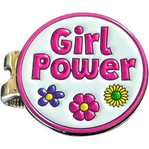 Foretra - Girl Power Golf Ball Marker with Magnetic Golf Hat Clip, Golf Accessories, Funny Golf Gifts Golf Decorationgs for Men Golf Lovers