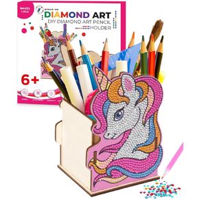 Unicorn Diamond Art Kids Pencil Holder - Diamond Art Kits for Kids - Unicorn Crafts - Pencil Holder for Desk Kids - Gem Art for Kids - Kids Diamond Art - Dot Art Kits for Kids - Diamond Art for Kids