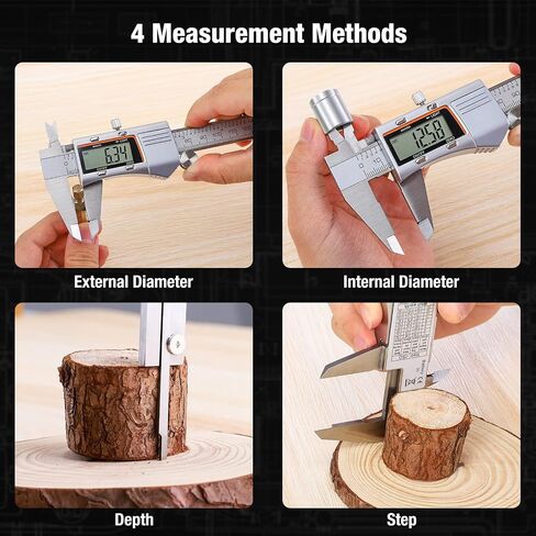 Raynesys Digital Caliper 8 inch 200mm Micrometer Caliper All Stainless Steel Electronic Diameter Measuring Tool with Large LCD Screen for Household/Jewelers/DIY in Saudi Arabia