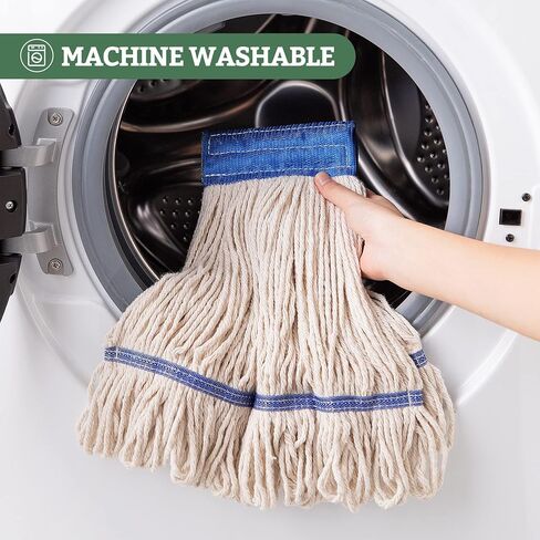 استبدال رأس الممسحة العالمية من Eyliden، ممسحة تنظيف ذات نهاية دائرية من القطن الصناعي الرطب، رؤوس ممسحة قابلة لإعادة الاستخدام وقابلة للغسل لرؤوس الممسحة شديدة التحمل (أبيض، 1) in Kuwait